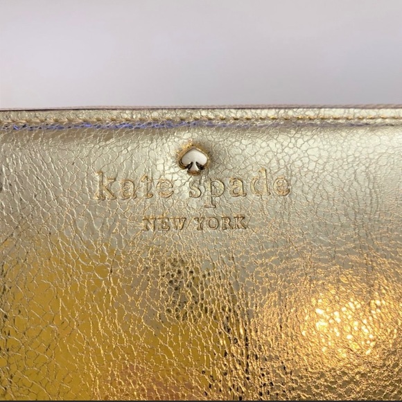 NWT Kate Spade long continental zip wallet - gold - Picture 5 of 7